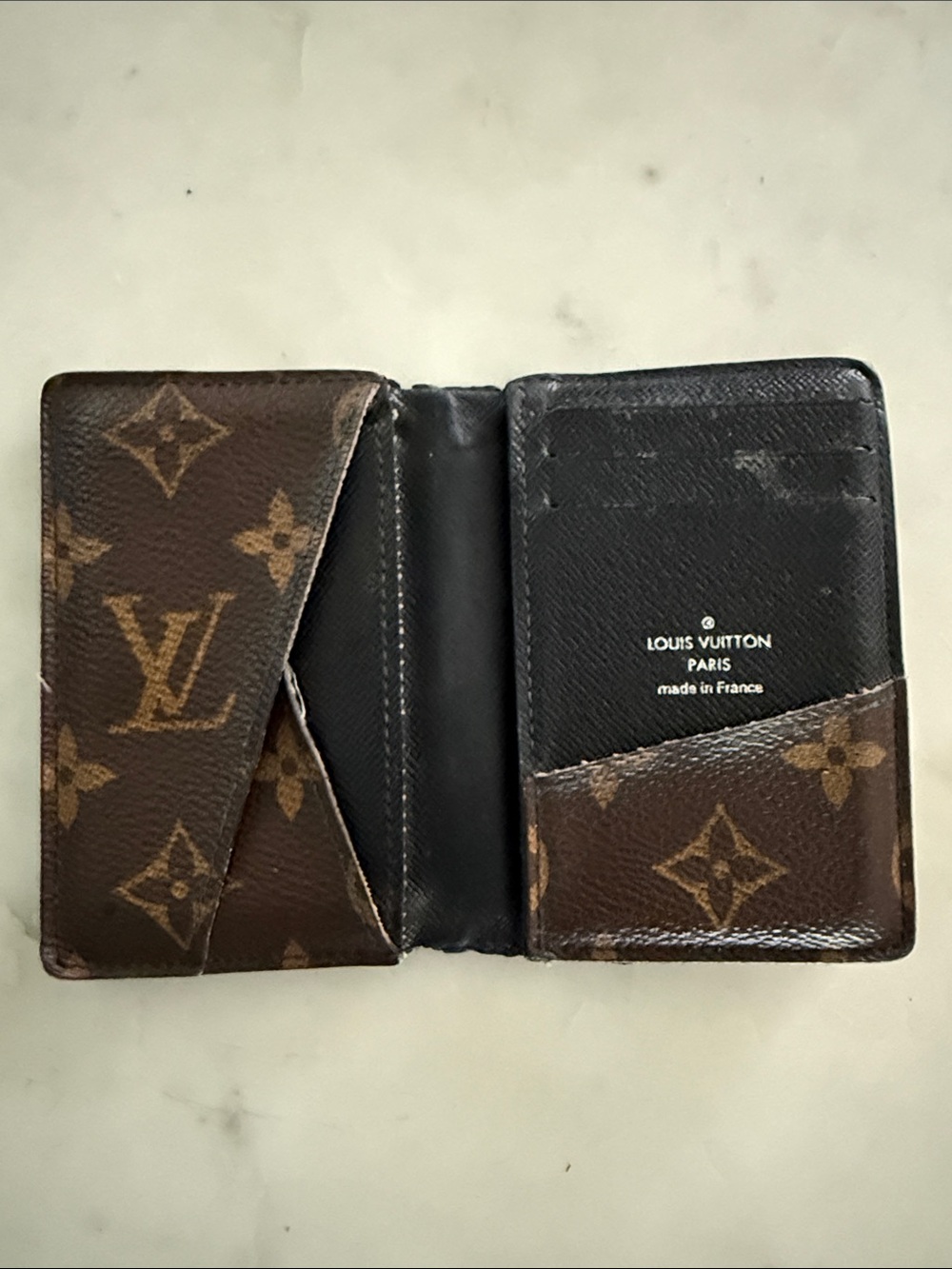 Louis Vuitton Monogram Canvas Bi-Fold Card Case in Brown and Black